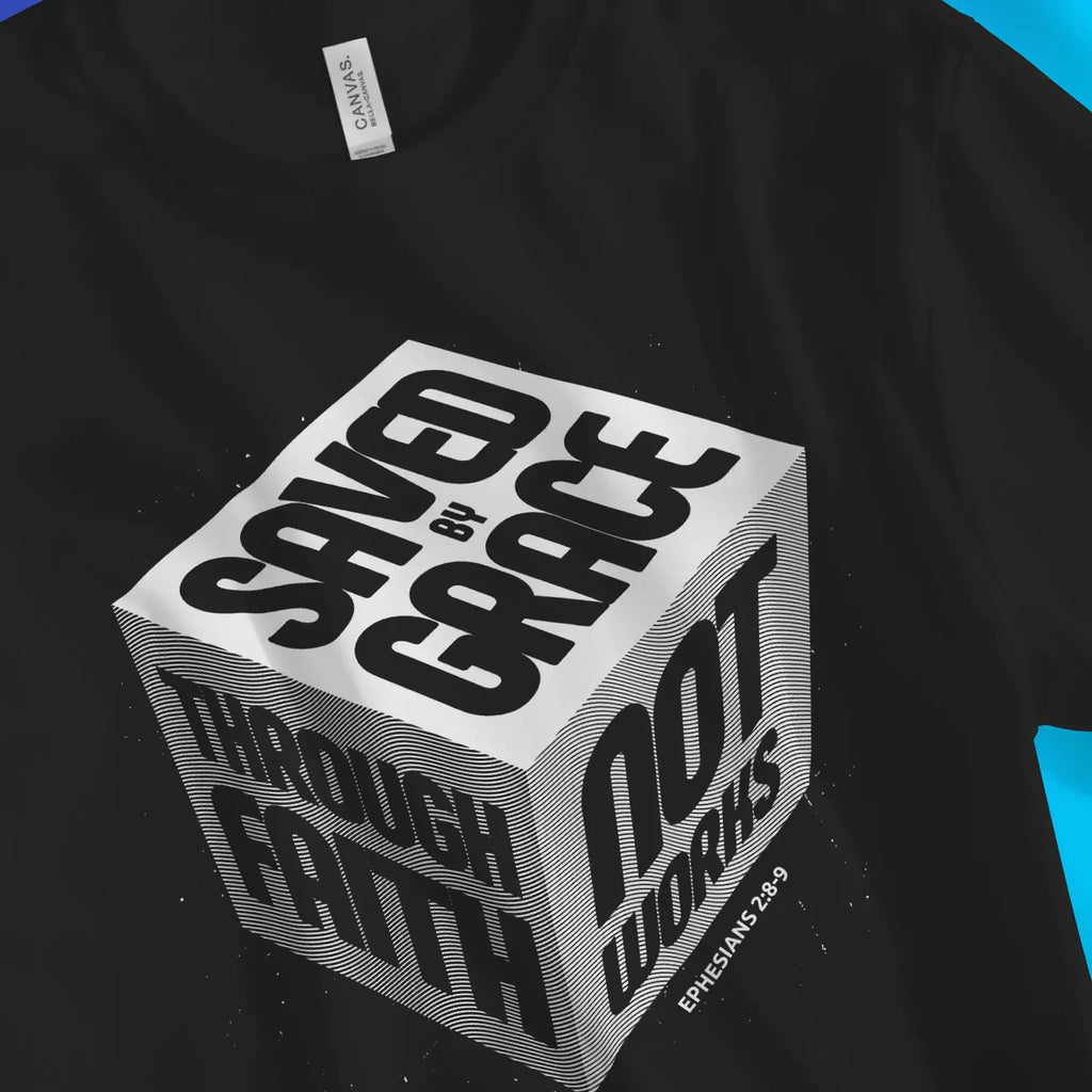 Salvado por Gracia (Cubo 3D) 2.0 – Camiseta Cristiana Unisex