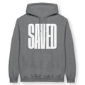 SAVED (BIG, Grey) – Unisex Christian Hoodie designed by 3rd Day Christian Clothing.