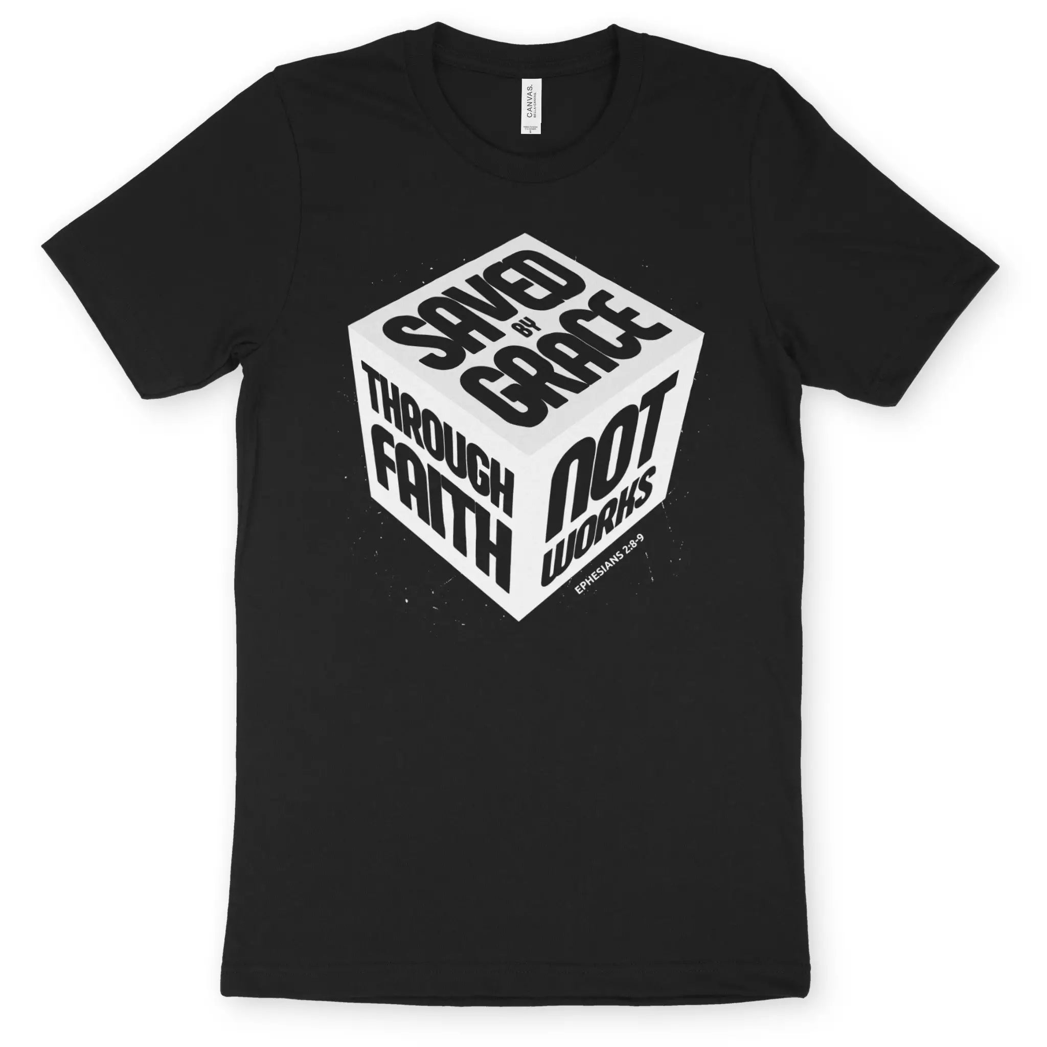 Saved By Grace (3D Cube) 2.1 – Unisex Christian T-Shirt designed by 3rd Day Christian Clothing.
