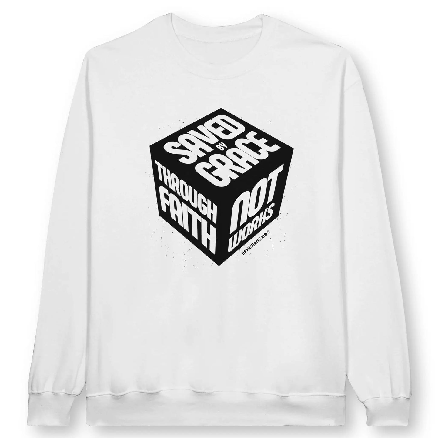 Saved By Grace (3D Cube) | Premium Unisex Christian Sweatshirt designed by 3rd Day Christian Clothing.