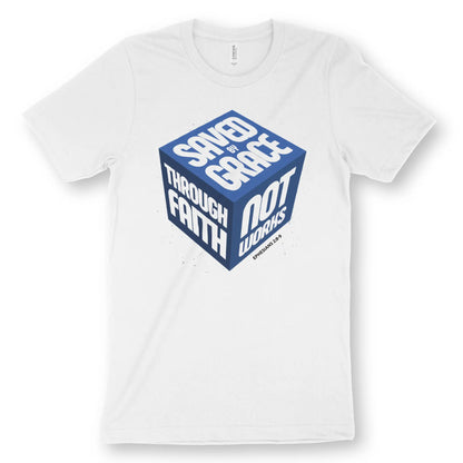 Saved By Grace (3D Cube) 5.0 | Premium Unisex Christian T-Shirt designed by 3rd Day Christian Clothing.