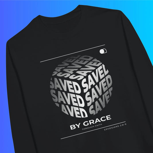 Saved By Grace (Cube) | Softstyle® Unisex Christian Sweatshirt