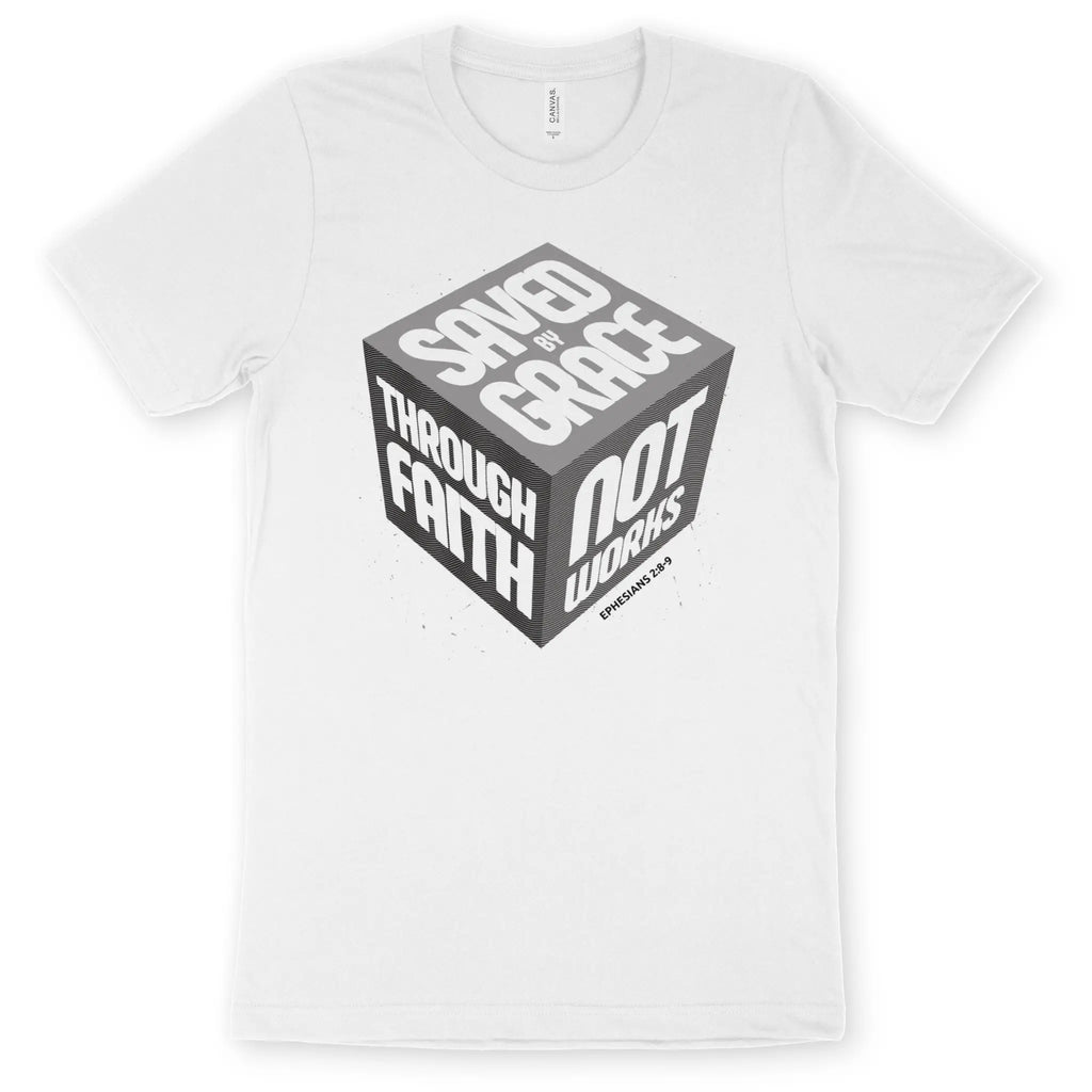 Saved By Grace (3D Cube, 4th Edition) – Unisex Christian T-Shirt