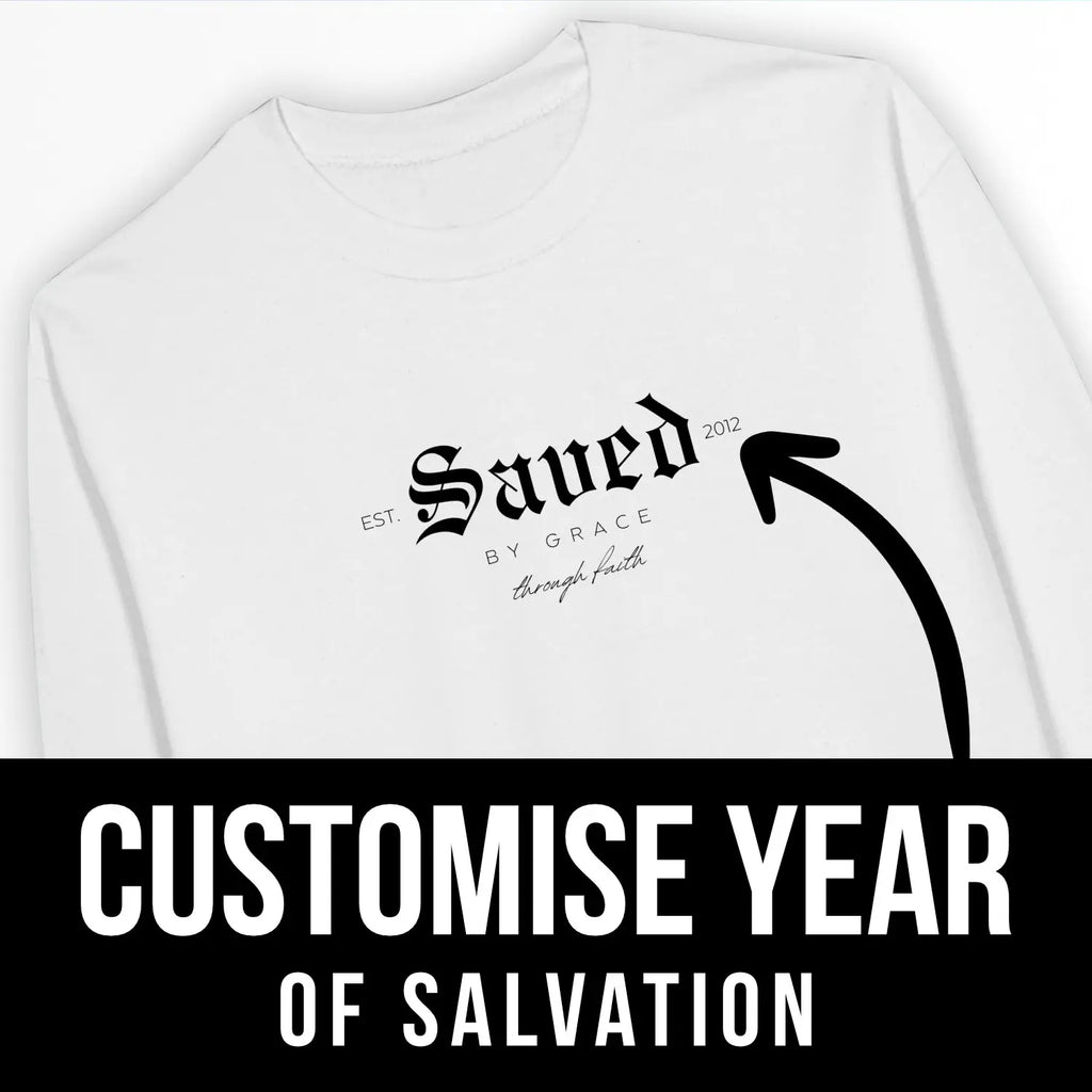 Saved By Grace (CUSTOM) – Unisex Christian Sweatshirt designed by 3rd Day Christian Clothing.
