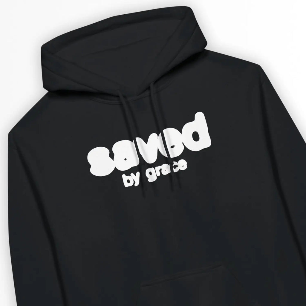 Saved By Grace (Inky) – Unisex Christian Hoodie designed by 3rd Day Christian Clothing.