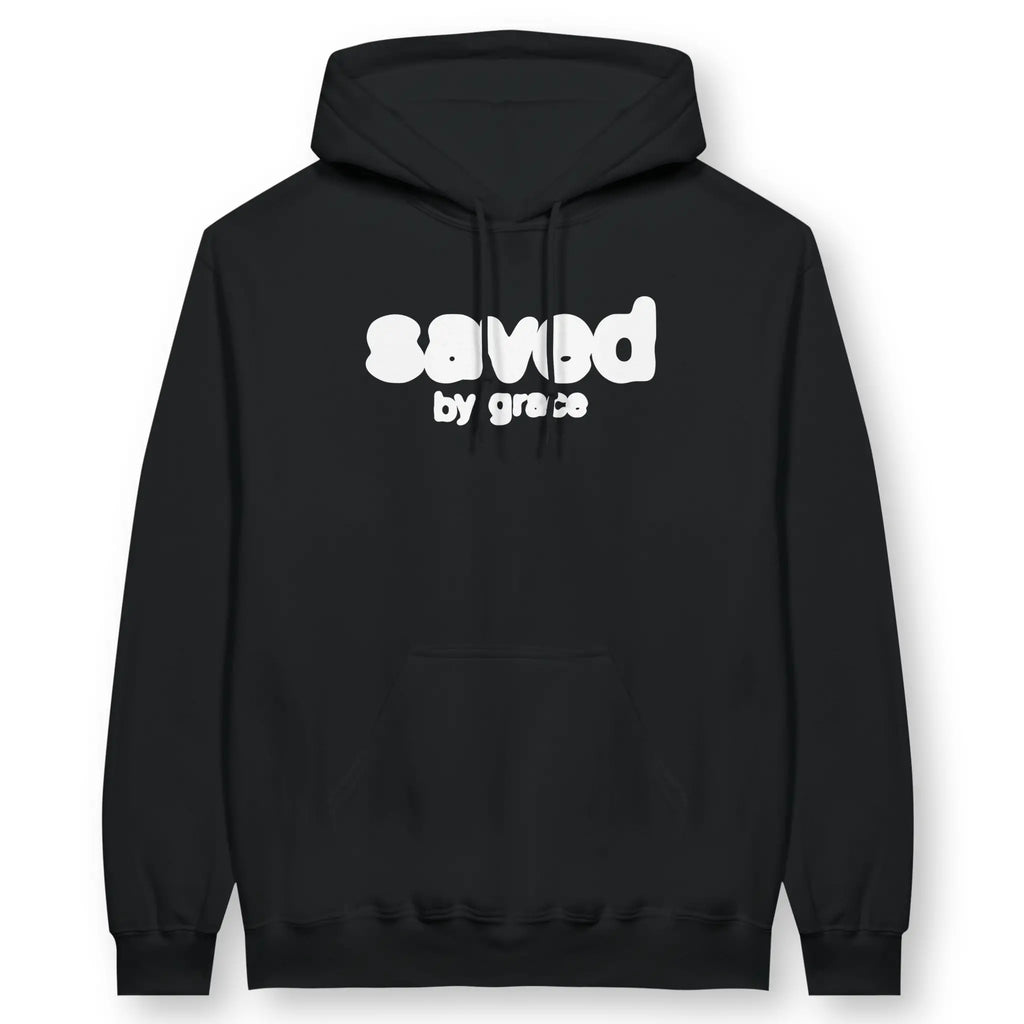 Saved By Grace (Inky) – Unisex Christian Hoodie designed by 3rd Day Christian Clothing.