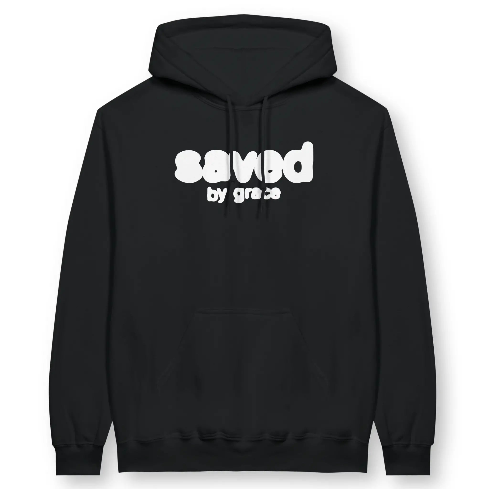 Saved By Grace (Inky) – Unisex Christian Hoodie designed by 3rd Day Christian Clothing.