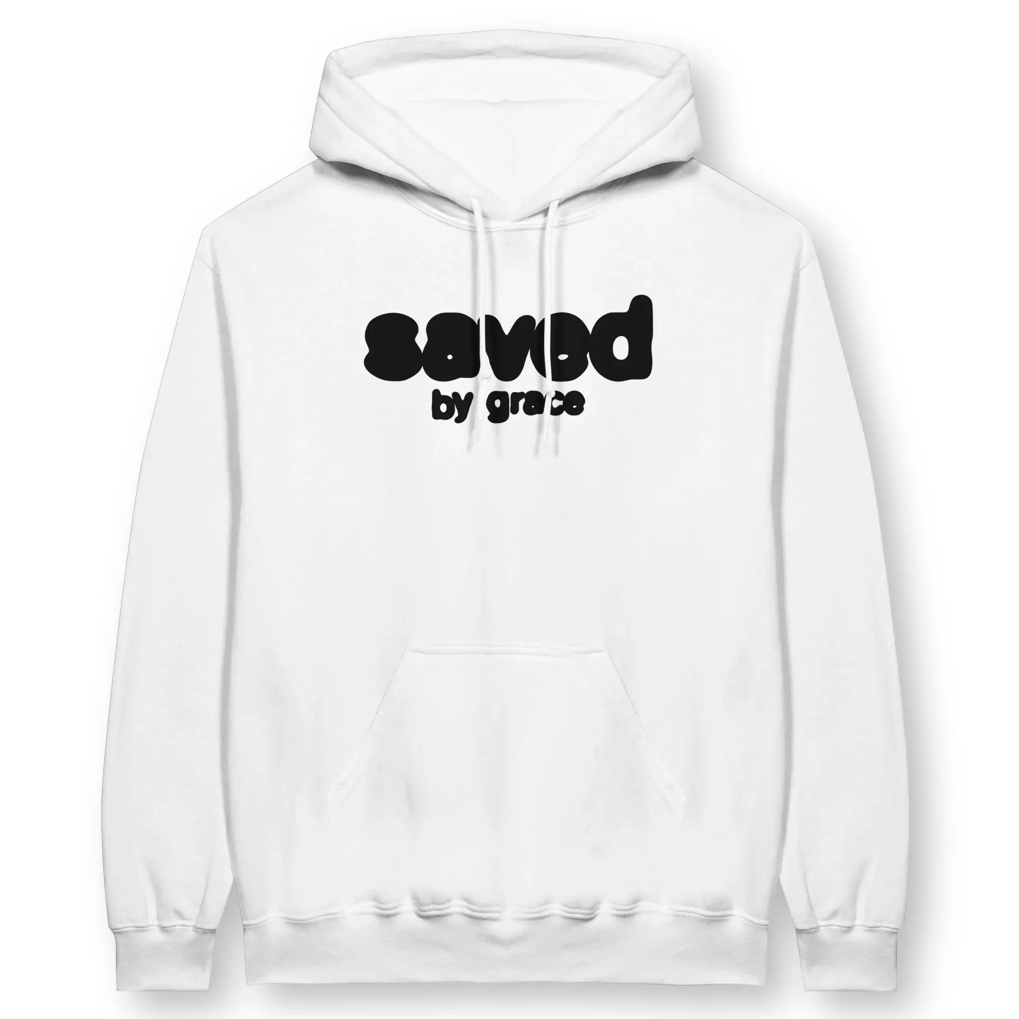 Saved By Grace (Inky) – Unisex Christian Hoodie designed by 3rd Day Christian Clothing.