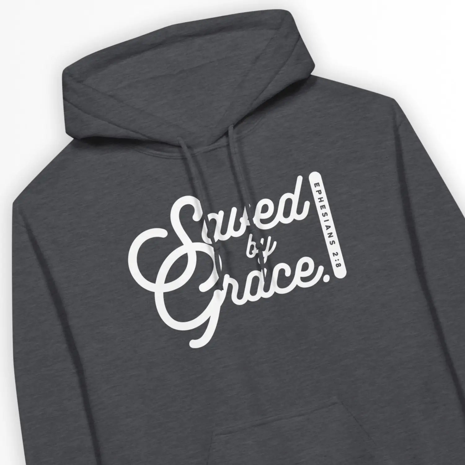 Saved By Grace (Script) – Unisex Christian Hoodie designed by 3rd Day Christian Clothing.