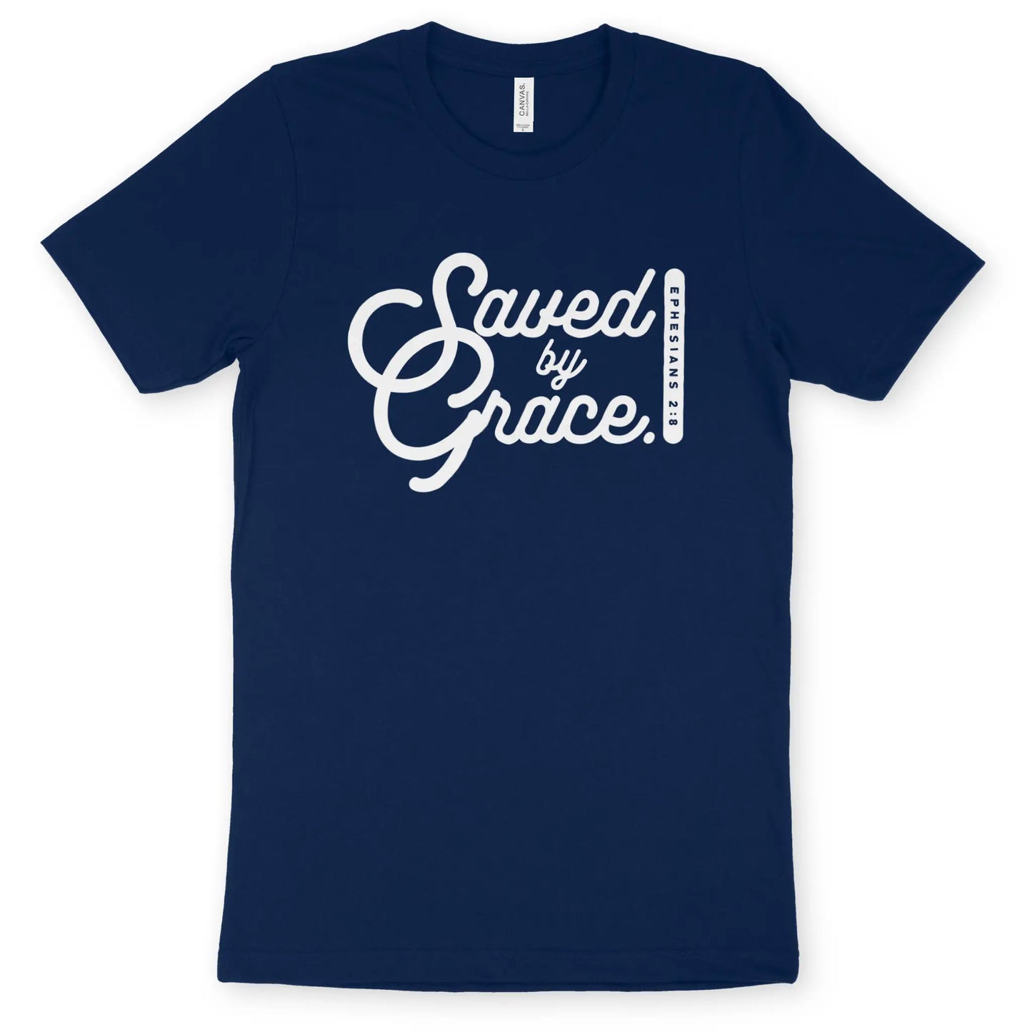 Saved by Grace (Script) | Premium Unisex Christian T-Shirt designed by 3rd Day Christian Clothing.