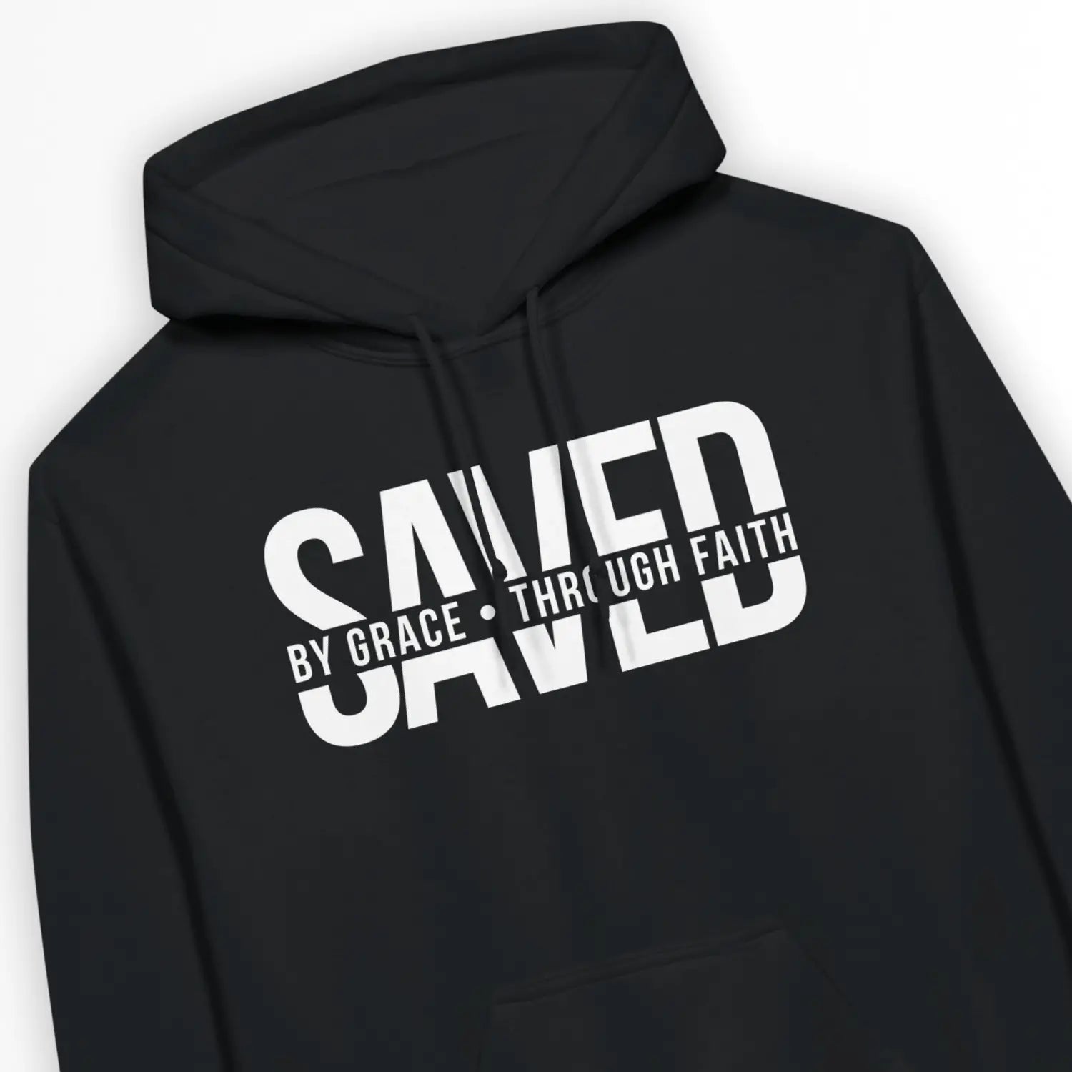 SAVED (By Grace • Through Faith) – Unisex Christian Hoodie designed by 3rd Day Christian Clothing.