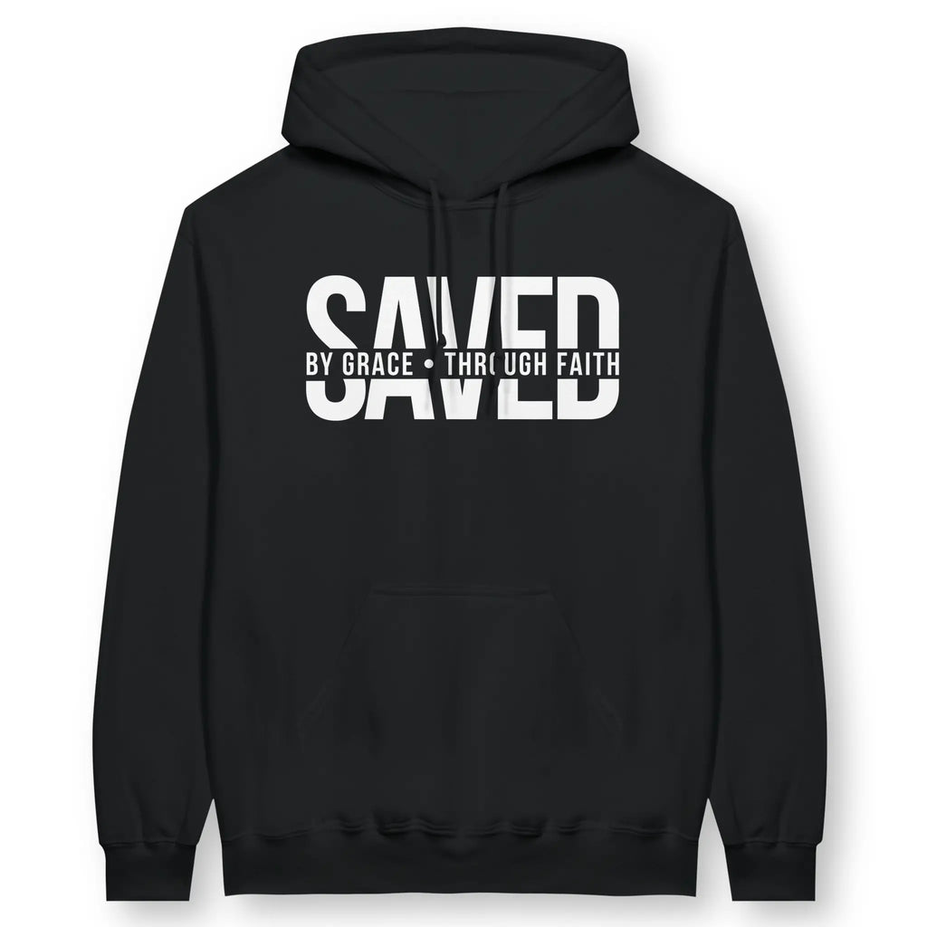 SAVED (By Grace • Through Faith) – Unisex Christian Hoodie designed by 3rd Day Christian Clothing.