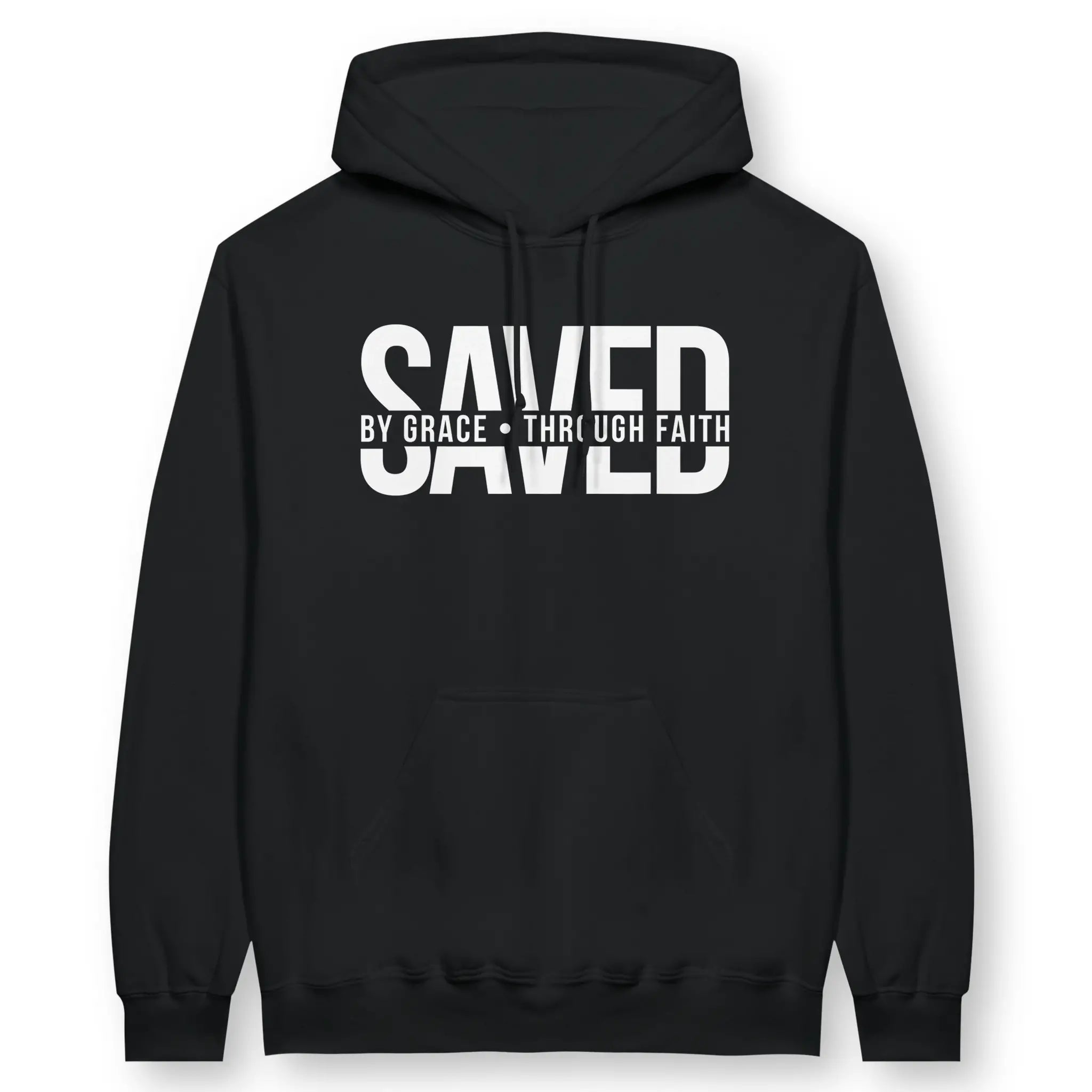 SAVED (By Grace • Through Faith) – Unisex Christian Hoodie designed by 3rd Day Christian Clothing.