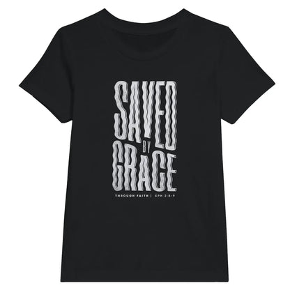 Saved By Grace (Wavy) | Premium Kids' Christian T-Shirt