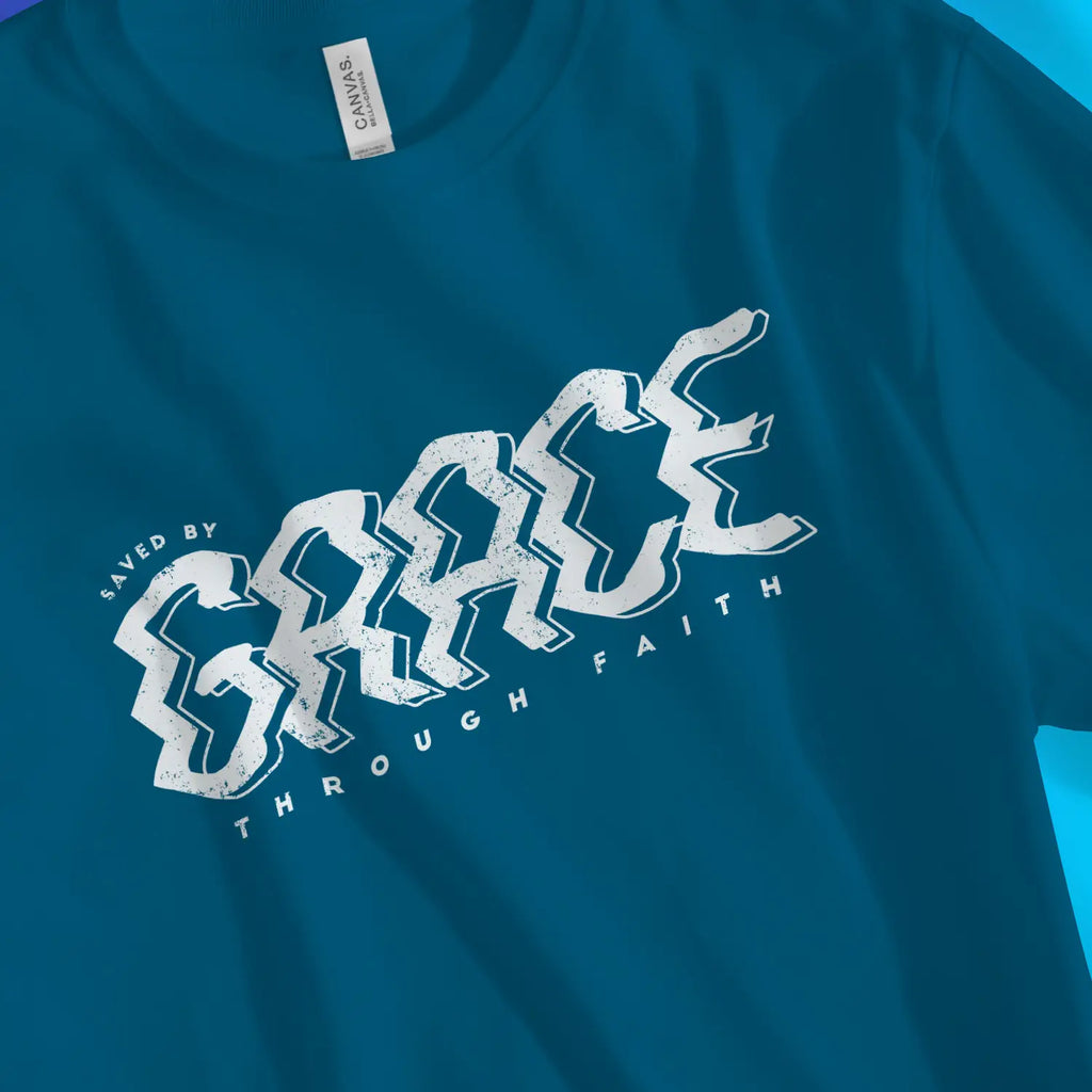 Saved By Grace (Zappy) 2.0 – Unisex Christian T-Shirt designed by 3rd Day Christian Clothing.
