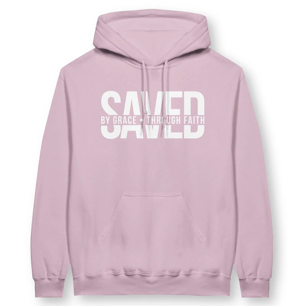 SAVED (By Grace • Through Faith) – Unisex Christian Hoodie designed by 3rd Day Christian Clothing.