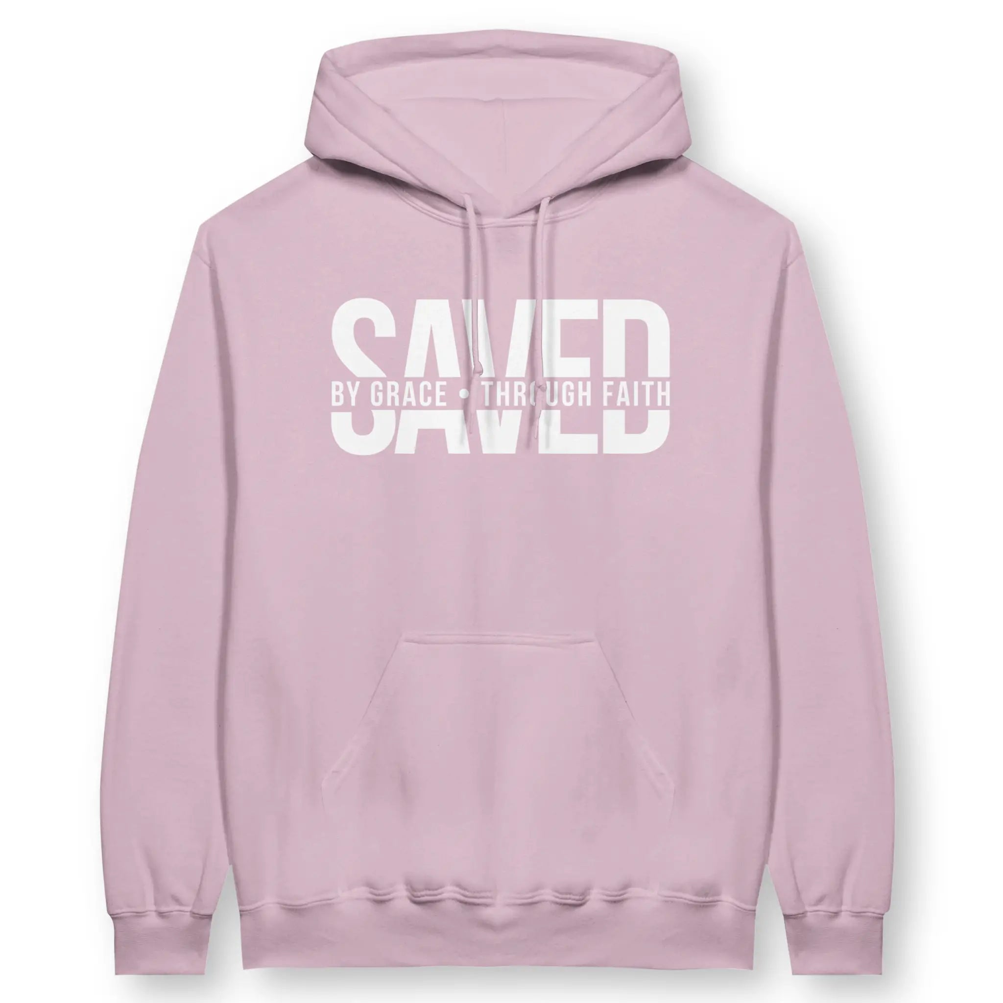 SAVED (By Grace • Through Faith) – Unisex Christian Hoodie designed by 3rd Day Christian Clothing.