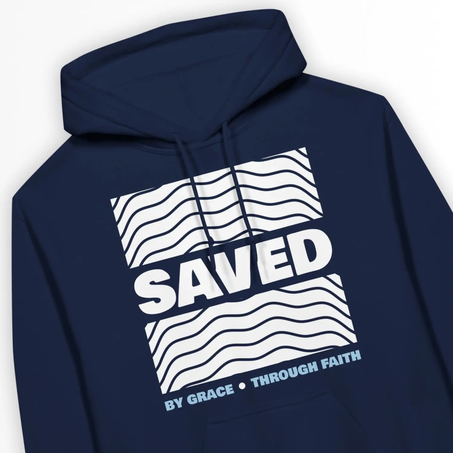 Saved (By Grace Through Faith) – Unisex Christian Hoodie designed by 3rd Day Christian Clothing.