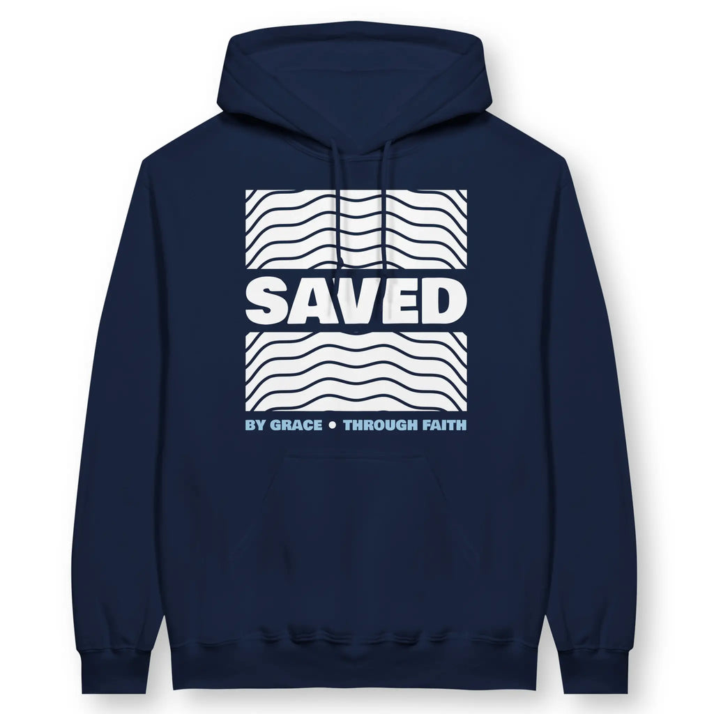 Saved (By Grace Through Faith) – Unisex Christian Hoodie designed by 3rd Day Christian Clothing.