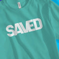 SAVED (Teal) – Unisex Christian T-Shirt designed by 3rd Day Christian Clothing.