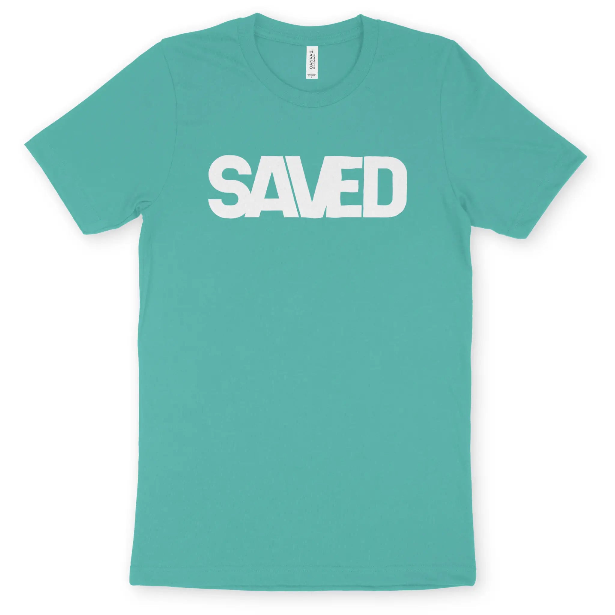 SAVED (Teal) – Unisex Christian T-Shirt designed by 3rd Day Christian Clothing.