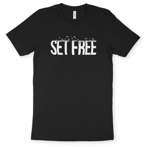 SET FREE (Black) – Unisex Christian T-Shirt designed by 3rd Day Christian Clothing.