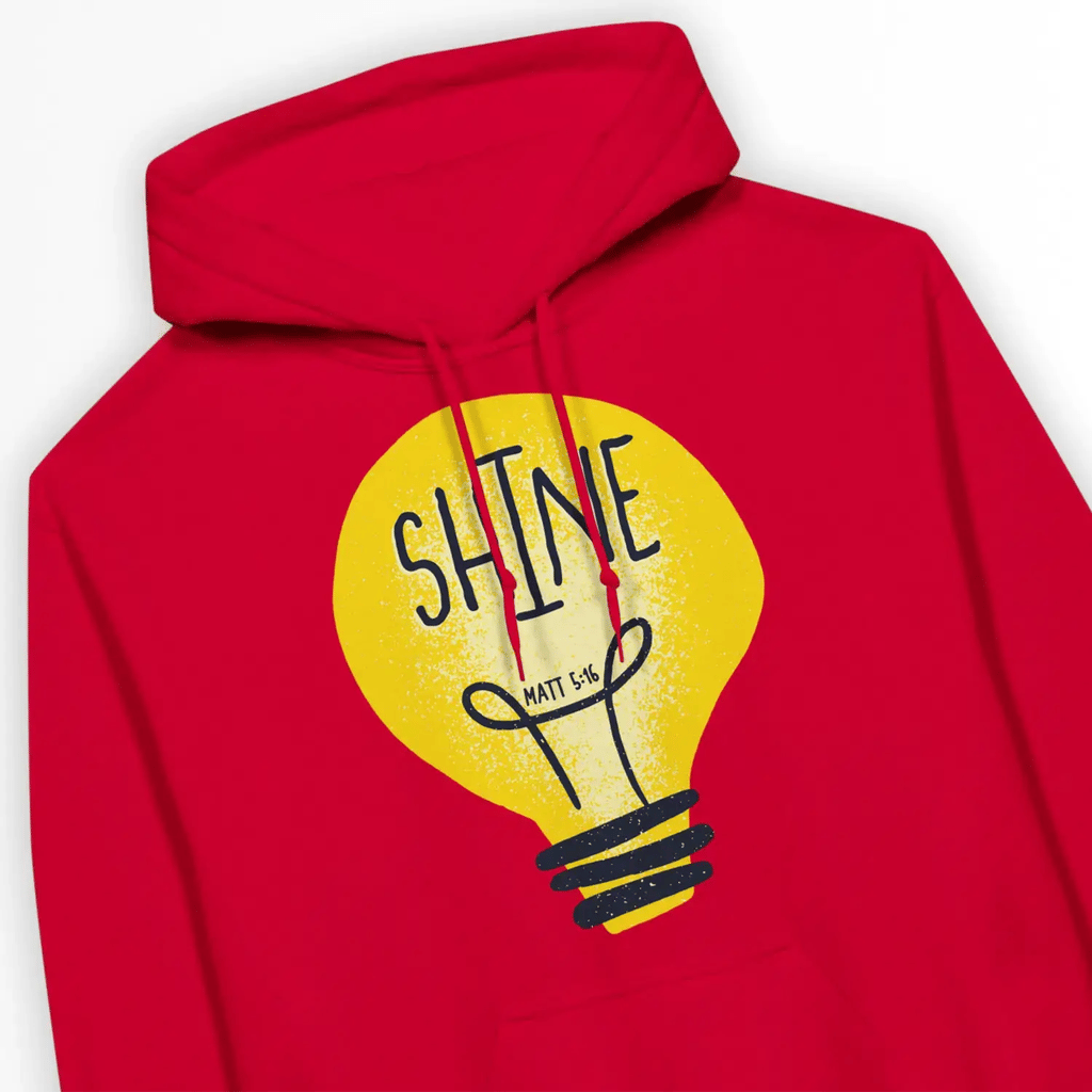 SHINE (Matt 5:16) – Unisex Christian Hoodie designed by 3rd Day Christian Clothing.