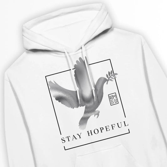 Stay Hopeful (Rom 15:13) | Premium Unisex Christian Hoodie designed by 3rd Day Christian Clothing.