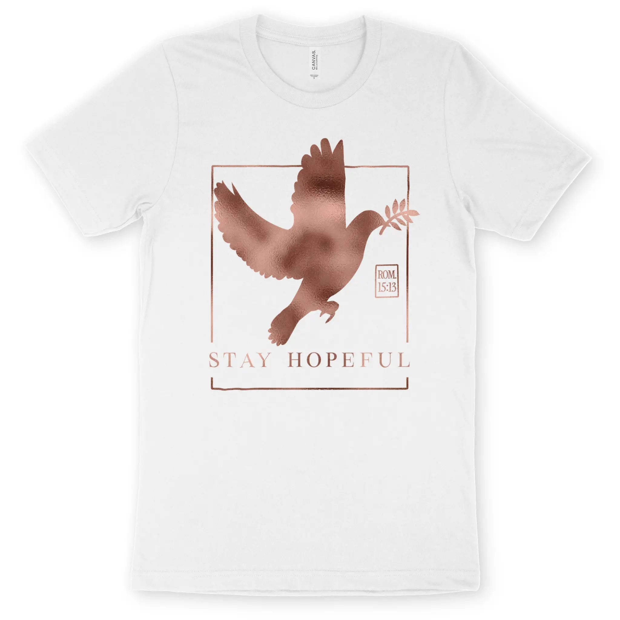 Stay Hopeful (Rose Gold) – Unisex Christian T-Shirt designed by 3rd Day Christian Clothing.