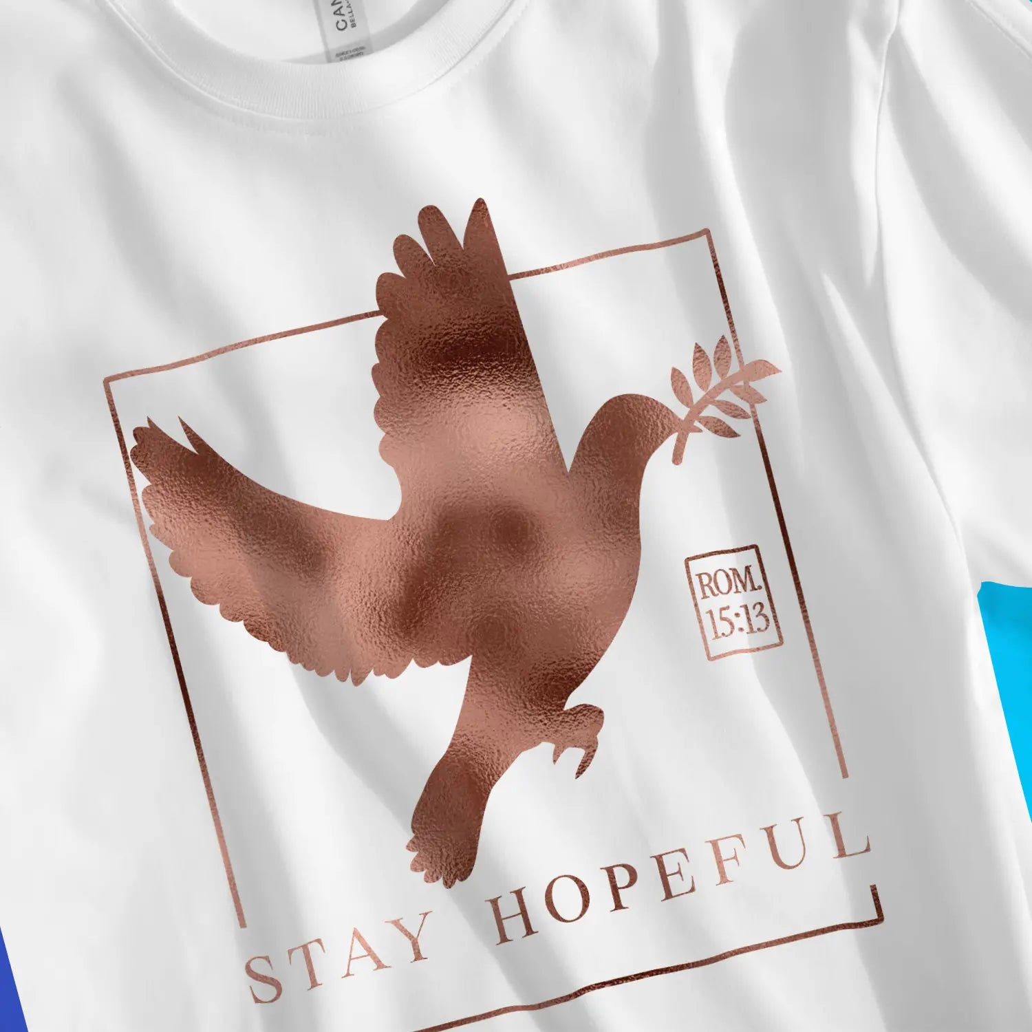Stay Hopeful (Rose Gold) – Unisex Christian T-Shirt designed by 3rd Day Christian Clothing.