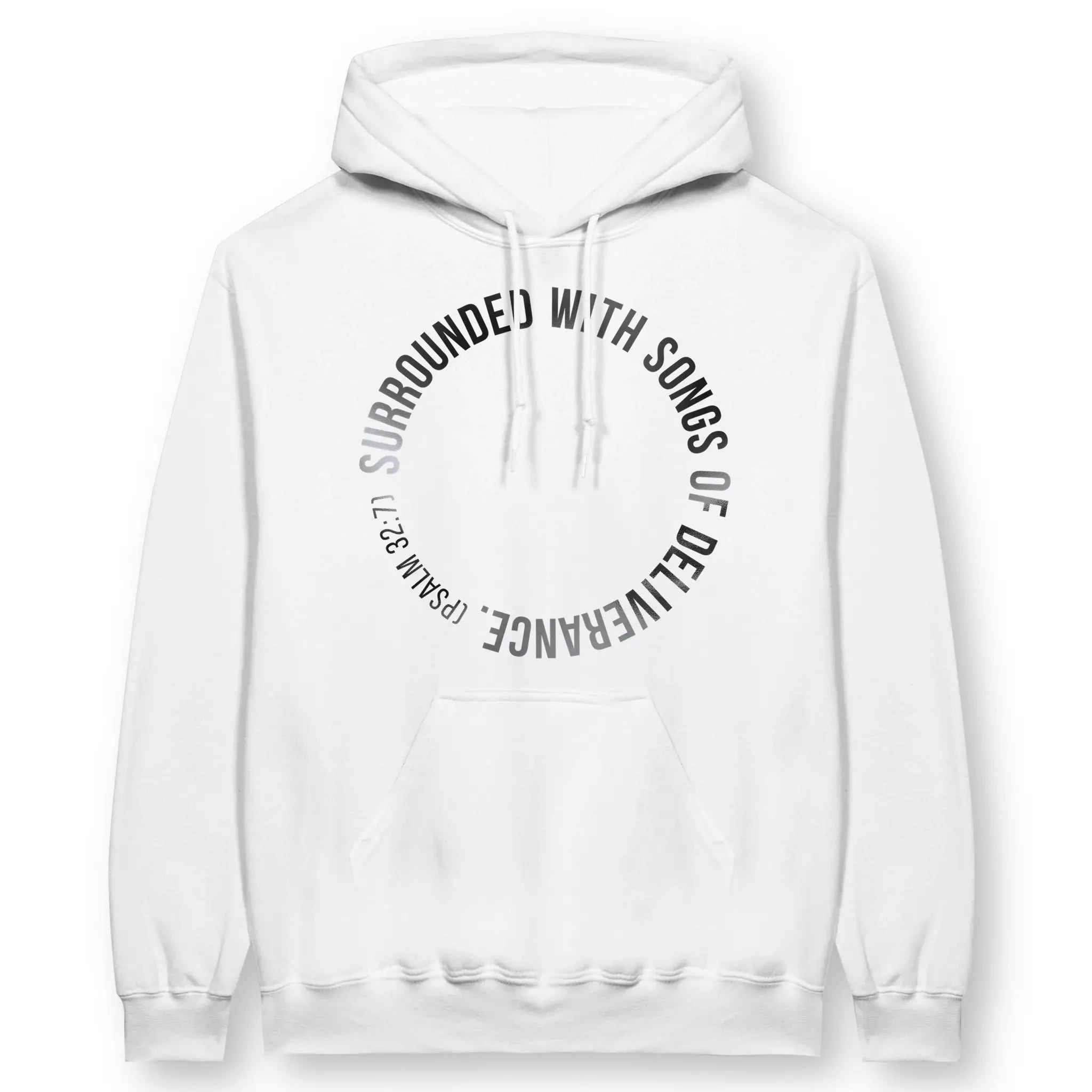 Surrounded (Psalm 32:7) – Unisex Christian Hoodie designed by 3rd Day Christian Clothing.