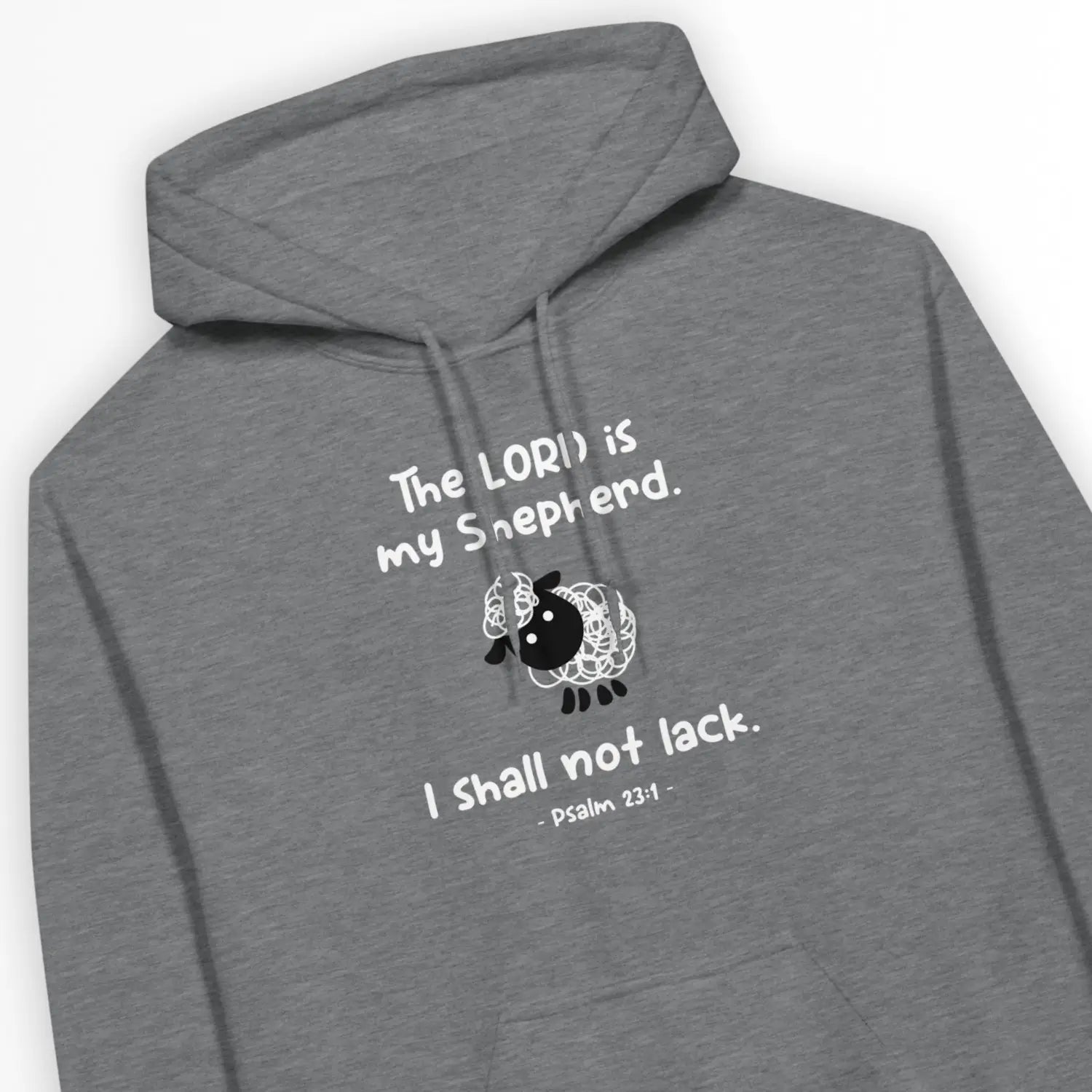 The Lord is my Shepherd (Psalm 23) – Unisex Christian Hoodie designed by 3rd Day Christian Clothing.