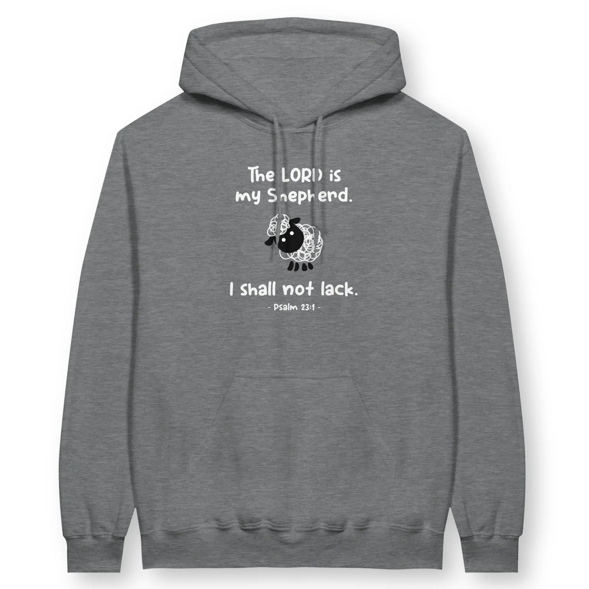 The Lord is my Shepherd (Psalm 23) – Unisex Christian Hoodie designed by 3rd Day Christian Clothing.
