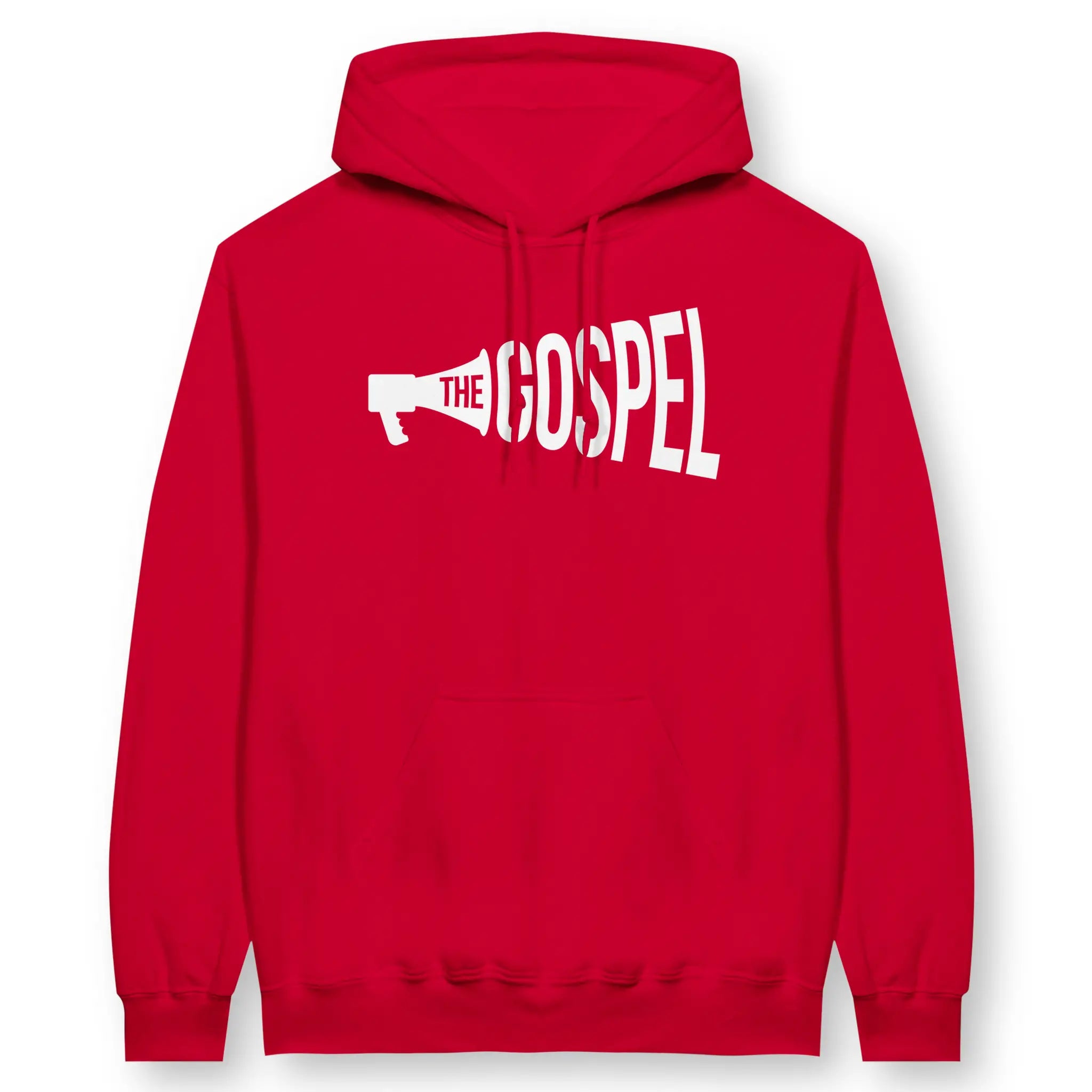 The Gospel (Red) – Unisex Christian Hoodie designed by 3rd Day Christian Clothing.