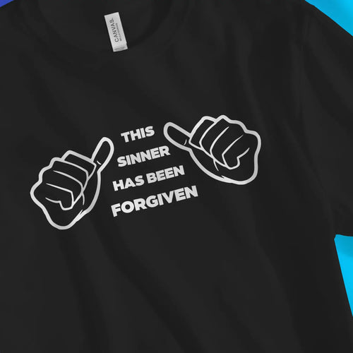 This Sinner Has Been Forgiven – Unisex Christian T-Shirt designed by 3rd Day Christian Clothing.
