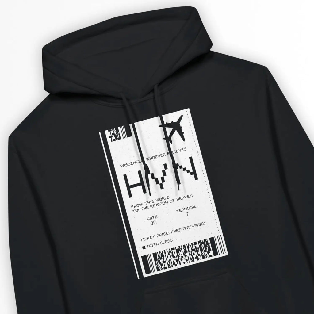 TICKET TO HEAVEN – Unisex Christian Hoodie designed by 3rd Day Christian Clothing.