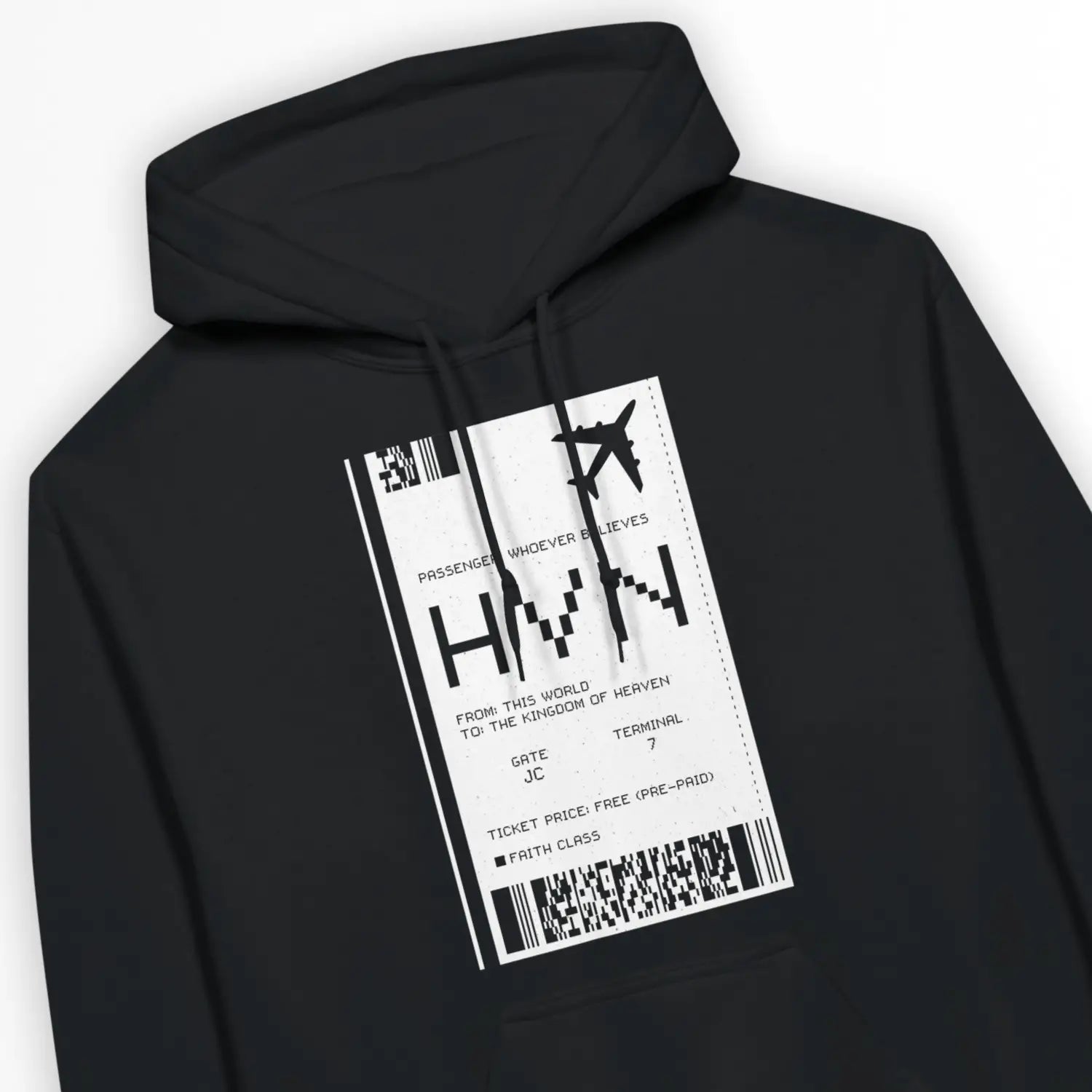 TICKET TO HEAVEN – Unisex Christian Hoodie designed by 3rd Day Christian Clothing.