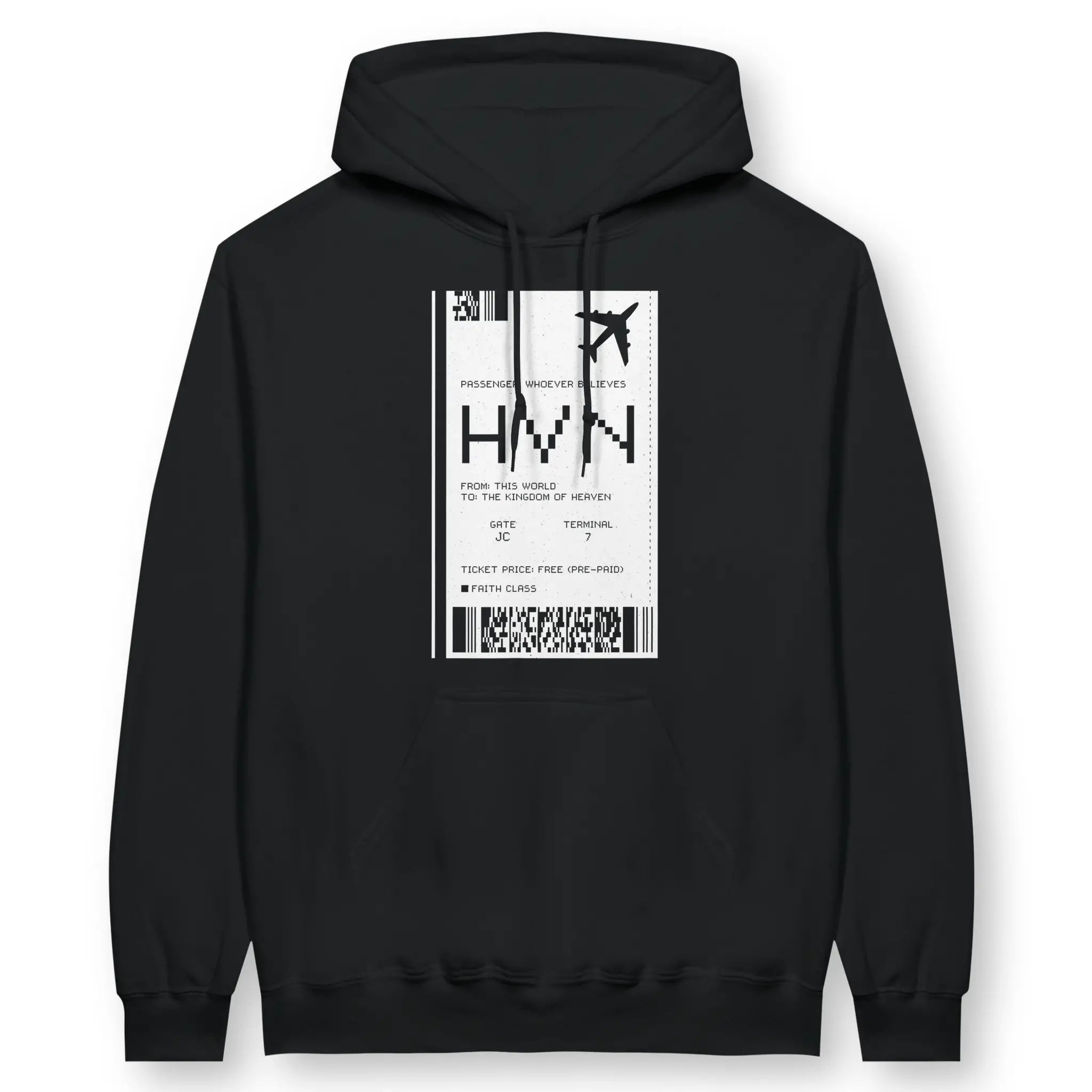 TICKET TO HEAVEN – Unisex Christian Hoodie designed by 3rd Day Christian Clothing.