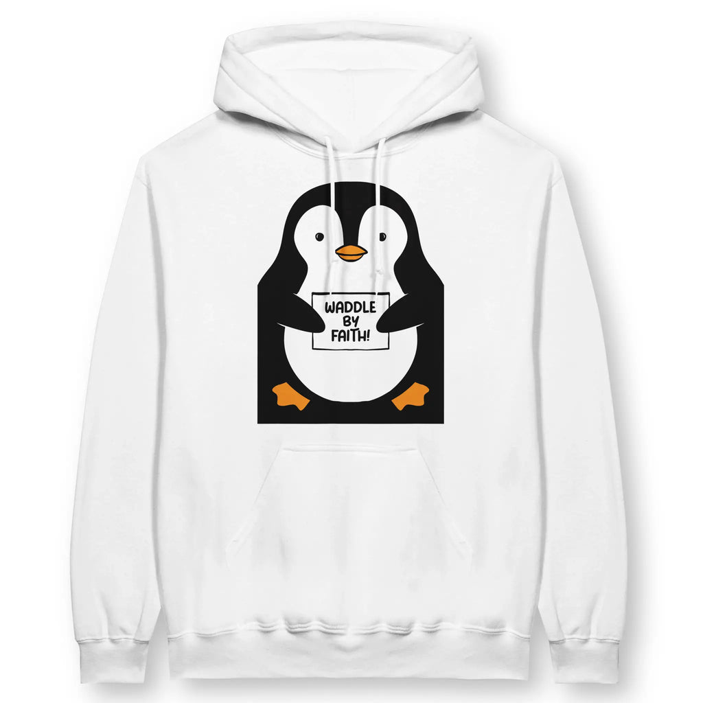 Waddle By Faith (Penguin) – Unisex Christian Hoodie designed by 3rd Day Christian Clothing.