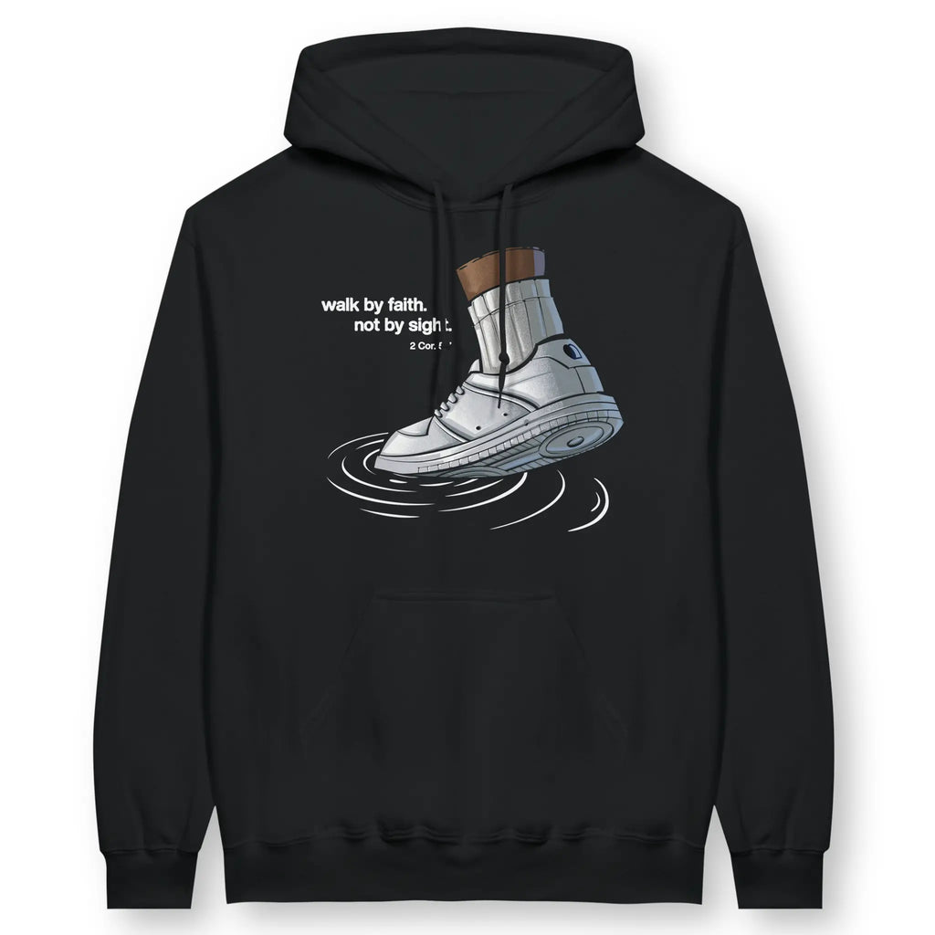 Walk By Faith (2 Cor. 5:7) – Unisex Christian Hoodie designed by 3rd Day Christian Clothing.