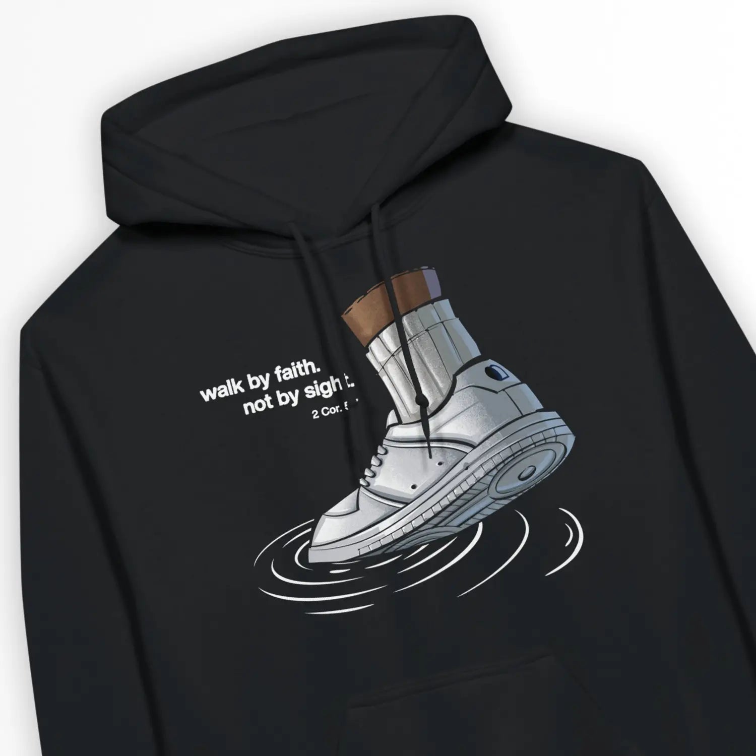 Walk By Faith (2 Cor. 5:7) – Unisex Christian Hoodie designed by 3rd Day Christian Clothing.