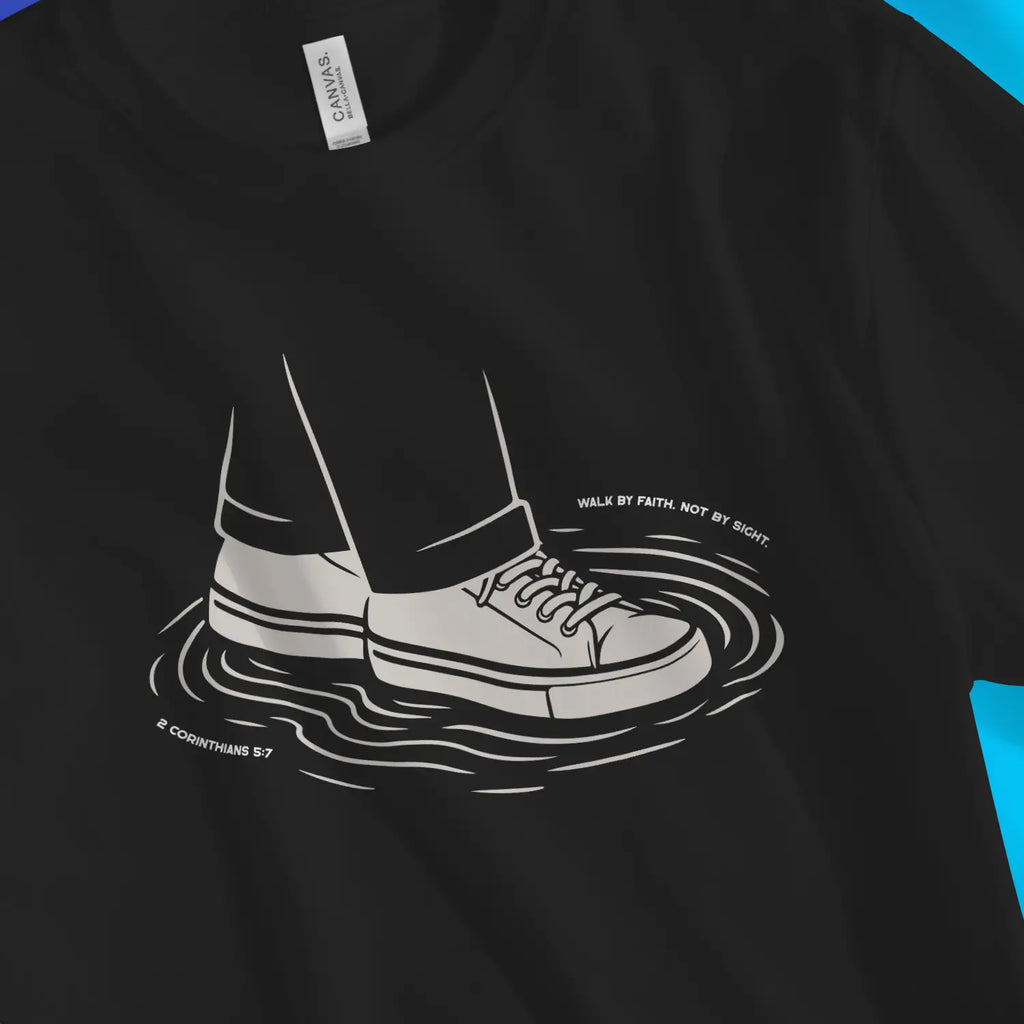 Walk By Faith (Sketch) – Unisex Christian T-Shirt designed by 3rd Day Christian Clothing.