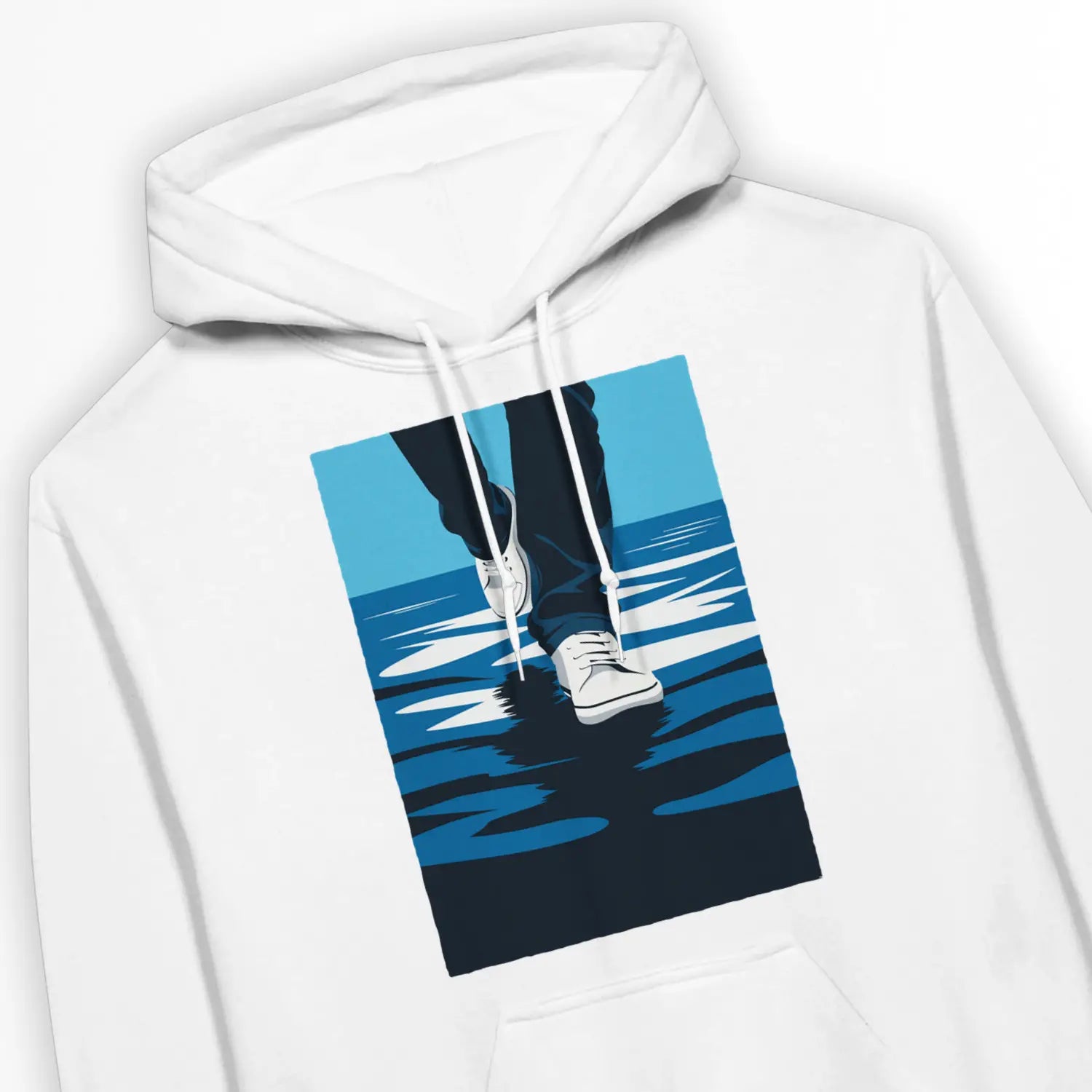 Walk On Water (10th Edition, White) – Unisex Christian Hoodie designed by 3rd Day Christian Clothing.