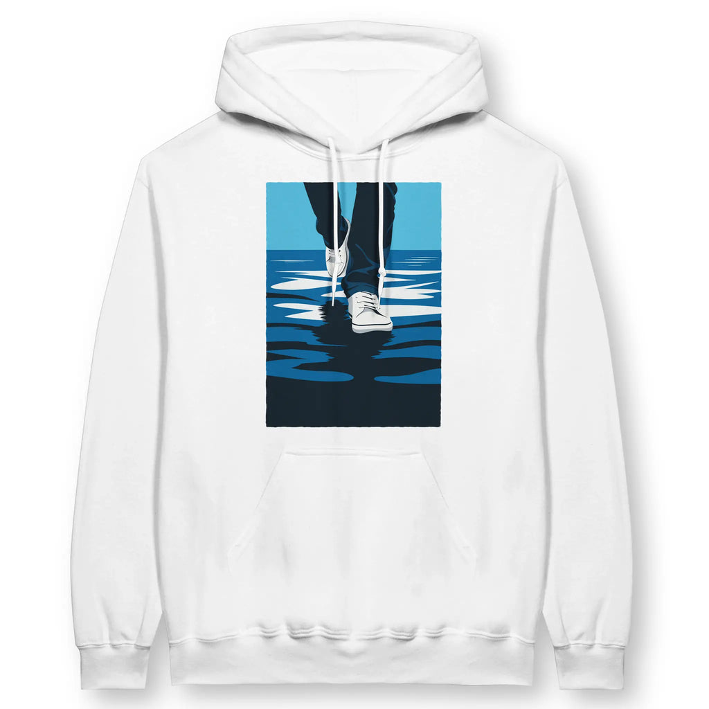Walk On Water (10th Edition, White) – Unisex Christian Hoodie designed by 3rd Day Christian Clothing.