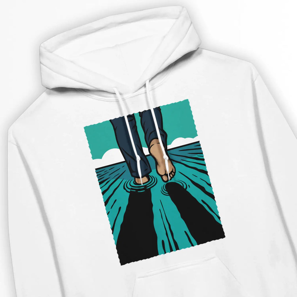 Walk On Water (4th Edition, White) – Unisex Christian Hoodie designed by 3rd Day Christian Clothing.