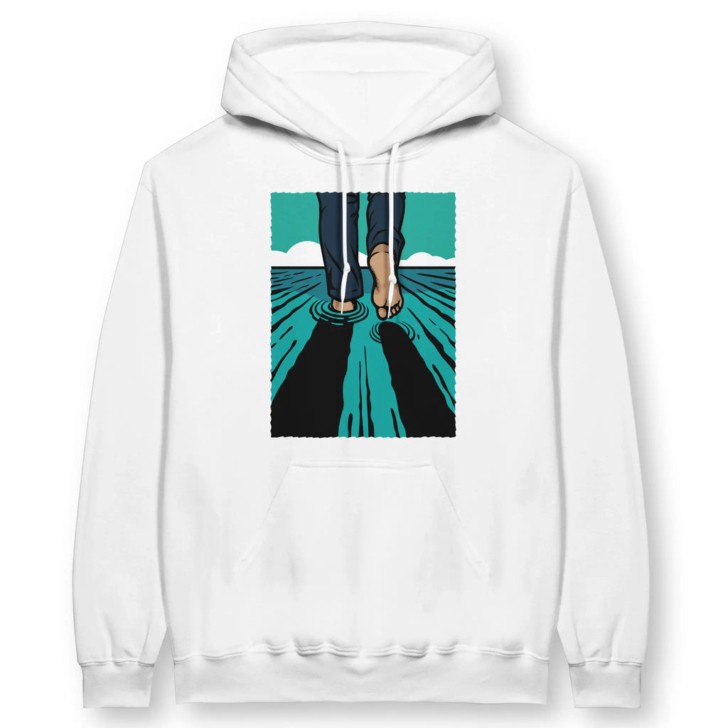 Walk On Water (4th Edition, White) – Unisex Christian Hoodie designed by 3rd Day Christian Clothing.