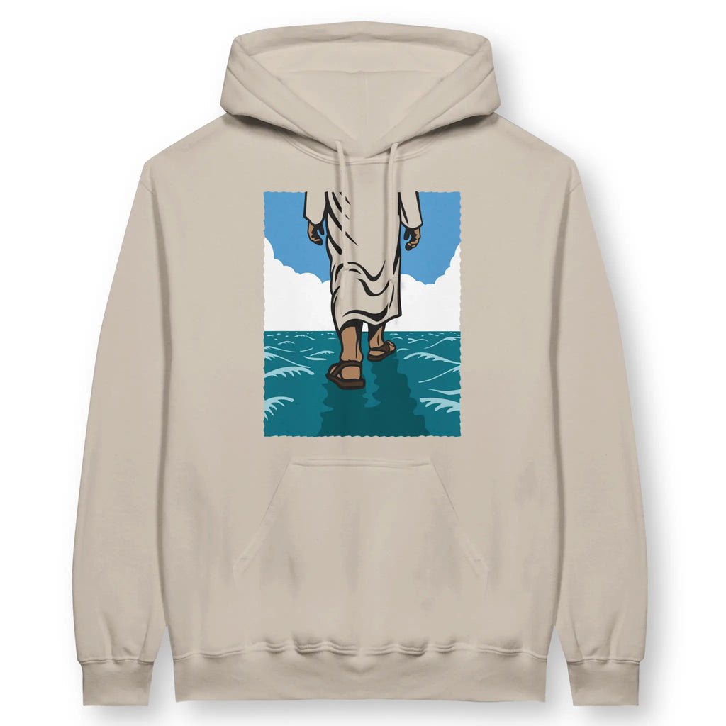 Walk On Water (5th Edition, Sand) – Unisex Christian Hoodie designed by 3rd Day Christian Clothing.