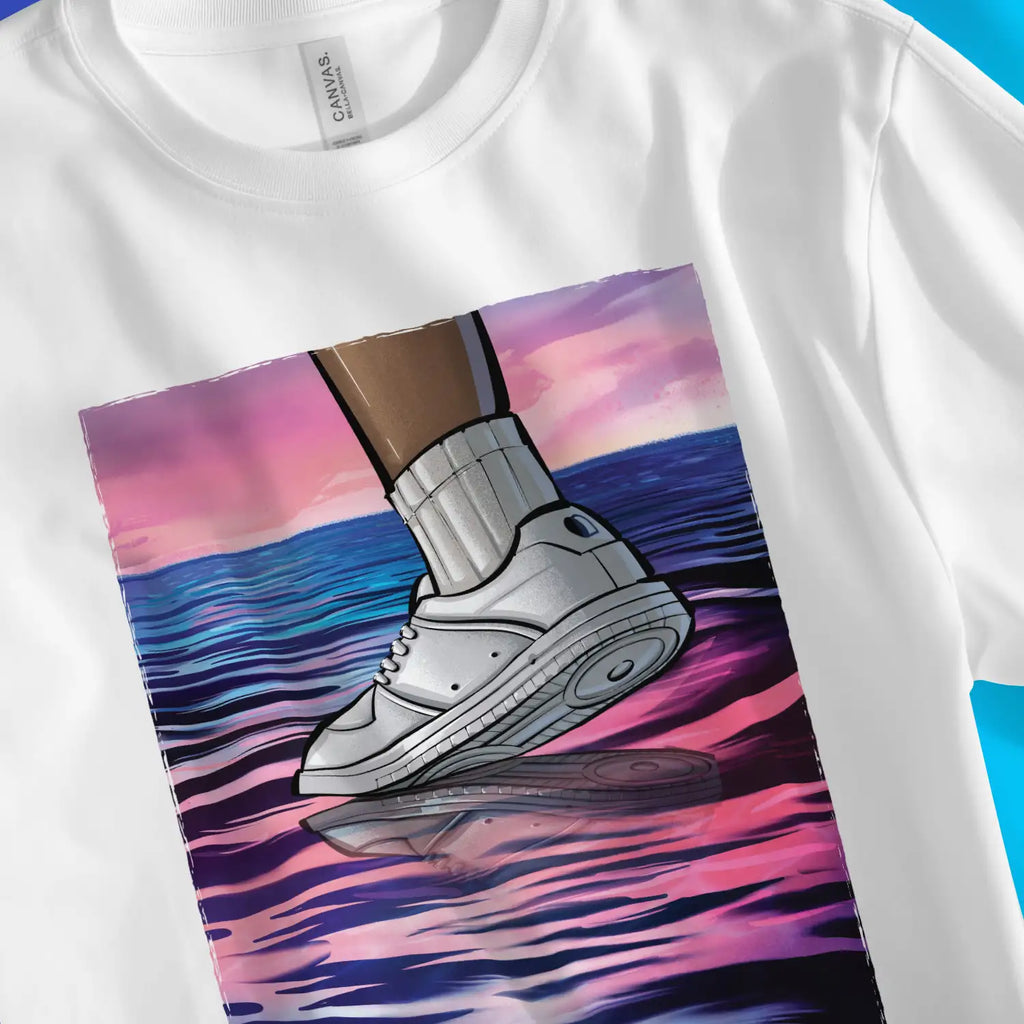 Walk On Water 8.0 (White) – Unisex Christian T-Shirt designed by 3rd Day Christian Clothing.