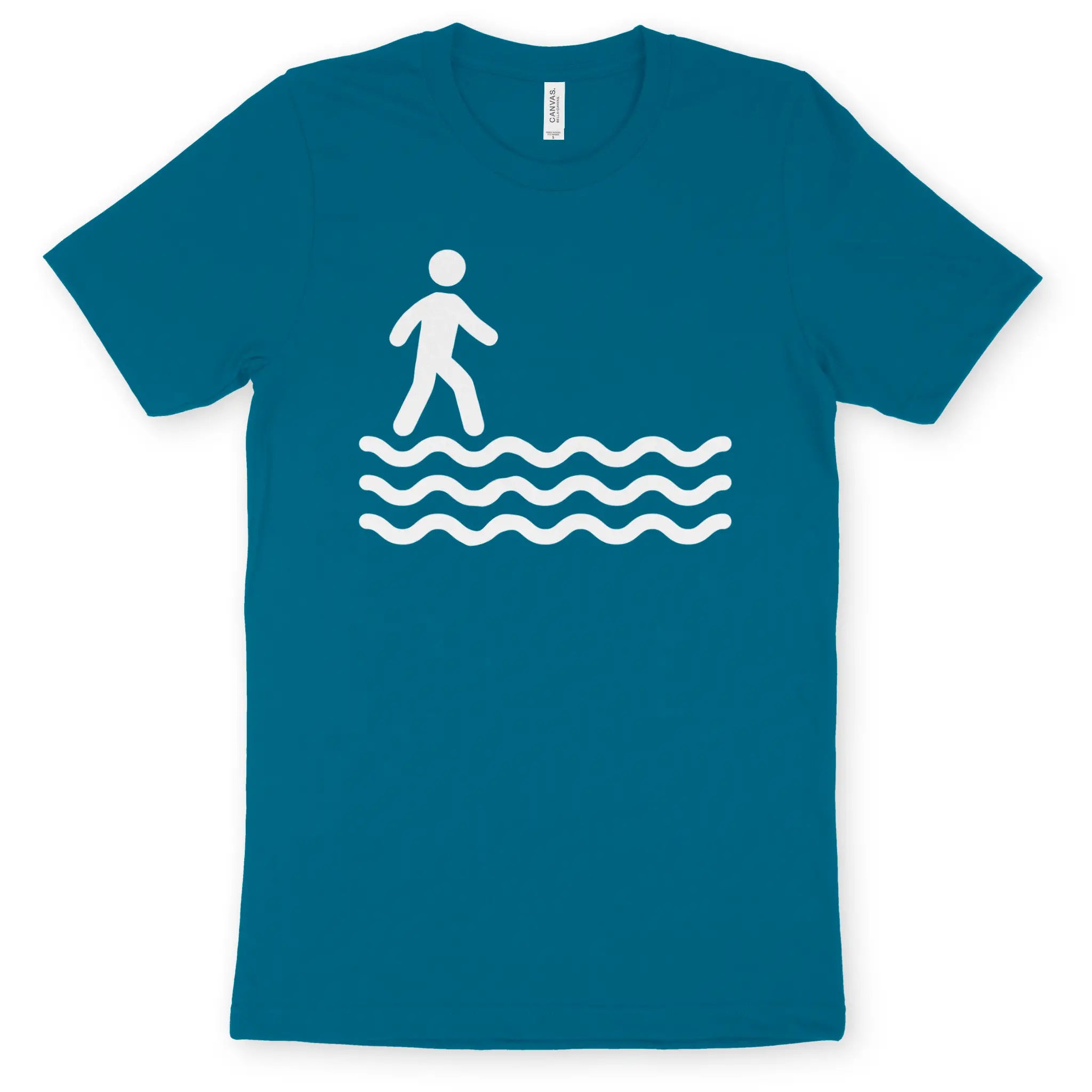 Walk On Water (Deep Teal) – Unisex Christian T-Shirt designed by 3rd Day Christian Clothing.
