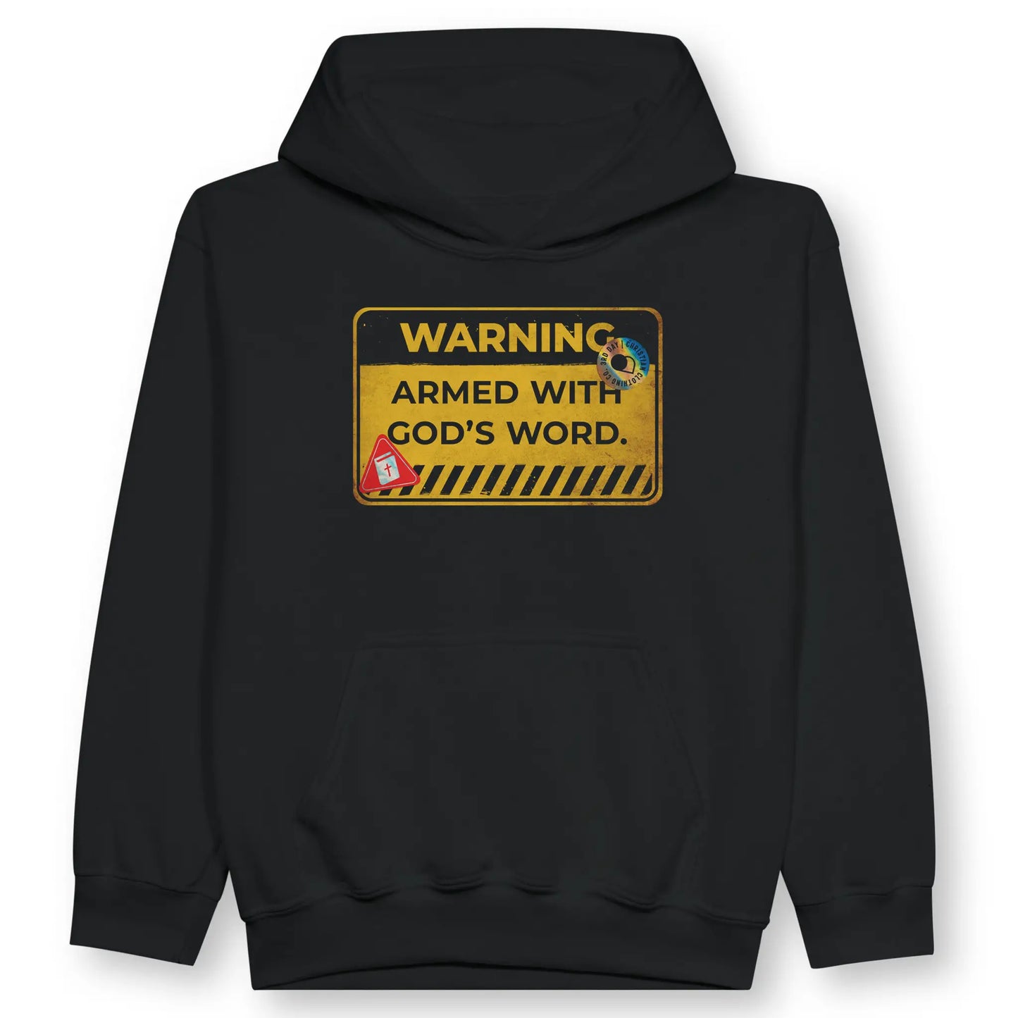 WARNING: Armed With God's Word | Premium Kids' Christian Hoodie